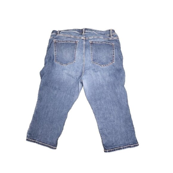 Lane Bryant Pedal Jeans skinny mid rise super stretch pedal pushers Denim 22 - Picture 3 of 7